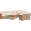 Image de vidaXL - 10-delige - Loungeset - met - kussens - poly - rattan - beige