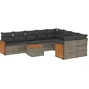 Image de vidaXL - 10-delige - Loungeset - met - kussens - poly - rattan - grijs