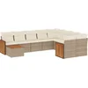 Image de vidaXL - 10-delige - Loungeset - met - kussens - poly - rattan - beige