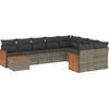 Image de vidaXL - 10-delige - Loungeset - met - kussens - poly - rattan - grijs