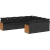 Image de vidaXL - 10-delige - Loungeset - met - kussens - poly - rattan - zwart