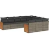 Image de vidaXL - 10-delige - Loungeset - met - kussens - poly - rattan - grijs