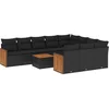 Image de vidaXL - 11-delige - Loungeset - met - kussens - poly - rattan - zwart