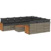 Image de vidaXL - 11-delige - Loungeset - met - kussens - poly - rattan - grijs