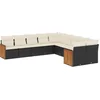 Image de vidaXL - 10-delige - Loungeset - met - kussens - poly - rattan - zwart