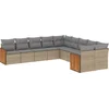 Image de vidaXL - 10-delige - Loungeset - met - kussens - poly - rattan - beige