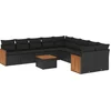 Image de vidaXL - 11-delige - Loungeset - met - kussens - poly - rattan - zwart
