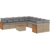 Image de vidaXL - 11-delige - Tuinset - met - kussens - poly - rattan - beige