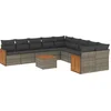 Image de vidaXL - 11-delige - Loungeset - met - kussens - poly - rattan - grijs