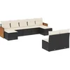 Image de vidaXL - 9-delige - Loungeset - met - kussens - poly - rattan - zwart