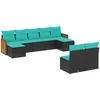 Image de vidaXL - 9-delige - tuinbankset - met - kussens - van - zwart - polyrotan