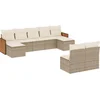 Image de vidaXL - 9-delige - Loungeset - met - kussens - poly - rattan - beige