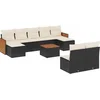 Image de vidaXL - 10-delige - Loungeset - met - kussens - poly - rattan - zwart