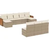 Image de vidaXL - 10-delige - Loungeset - met - kussens - poly - rattan - beige