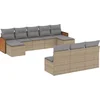 Image de vidaXL - 10-delige - Loungeset - met - kussens - poly - rattan - beige
