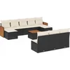 Image de vidaXL - 11-delige - Loungeset - met - kussens - poly - rattan - zwart