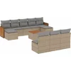 Image de vidaXL - 11-delige - Tuinset - met - kussens - poly - rattan - beige