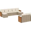 Image de vidaXL - 9-delige - Loungeset - met - kussens - poly - rattan - beige