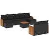 Image de vidaXL - 10-delige - Loungeset - met - kussens - poly - rattan - zwart