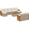 Image de vidaXL - 10-delige - Loungeset - met - kussens - poly - rattan - beige