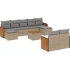 Image de vidaXL - 10-delige - Loungeset - met - kussens - poly - rattan - beige