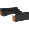 Image de vidaXL - 10-delige - Loungeset - met - kussens - poly - rattan - zwart