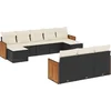 Image de vidaXL - 10-delige - Loungeset - met - kussens - poly - rattan - zwart