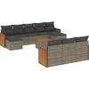 Image de vidaXL - 11-delige - Loungeset - met - kussens - poly - rattan - grijs