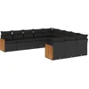 Image de vidaXL - 11-delige - Loungeset - met - kussens - poly - rattan - zwart