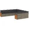 Image de vidaXL - 11-delige - Loungeset - met - kussens - poly - rattan - grijs