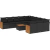 Image de vidaXL - 12-delige - Loungeset - met - kussens - poly - rattan - zwart