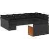 Image de vidaXL - 12-delige - Loungeset - met - kussens - poly - rattan - zwart