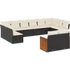 Image de vidaXL - 12-delige - Loungeset - met - kussens - poly - rattan - zwart