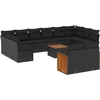 Image de vidaXL - 13-delige - Loungeset - met - kussens - poly - rattan - zwart