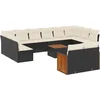 Image de vidaXL - 13-delige - Loungeset - met - kussens - poly - rattan - zwart
