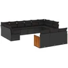 Image de vidaXL - 13-delige - Loungeset - met - kussens - poly - rattan - zwart