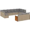 Image de vidaXL - 13-delige - Loungeset - met - kussens - poly - rattan - beige