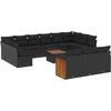 Image de vidaXL - 14-delige - Loungeset - met - kussens - poly - rattan - zwart