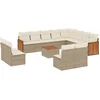 Image de vidaXL - 13-delige - Loungeset - met - kussens - poly - rattan - beige