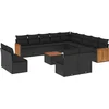 Image de vidaXL - 14-delige - Loungeset - met - kussens - poly - rattan - zwart