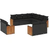 Image de vidaXL - 11-delige - Loungeset - met - kussens - poly - rattan - zwart