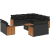 Image de vidaXL - 12-delige - Loungeset - met - kussens - poly - rattan - zwart