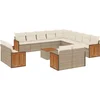 Image de vidaXL - 14-delige - Loungeset - met - kussens - poly - rattan - beige