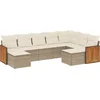Image de vidaXL - 9-delige - Loungeset - met - kussens - poly - rattan - beige