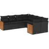 Image de vidaXL - 8-delige - Loungeset - met - kussens - poly - rattan - zwart