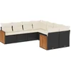 Image de vidaXL - 8-delige - Loungeset - met - kussens - poly - rattan - zwart