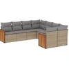 Image de vidaXL - 8-delige - Loungeset - met - kussens - poly - rattan - beige