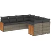 Image de vidaXL - 8-delige - Loungeset - met - kussens - poly - rattan - grijs