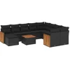 Image de vidaXL - 11-delige - Loungeset - met - kussens - poly - rattan - zwart