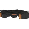 Image de vidaXL - 12-delige - Loungeset - met - kussens - poly - rattan - zwart